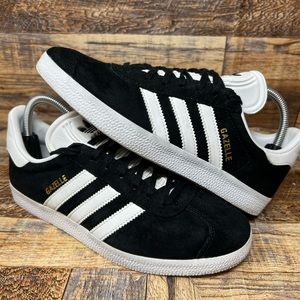Adidas Gazelle Womens 8 Core Black White Suede Athletic Sneakers Shoes BA9595